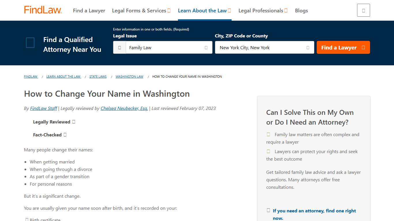 How to Change Your Name in Washington - FindLaw